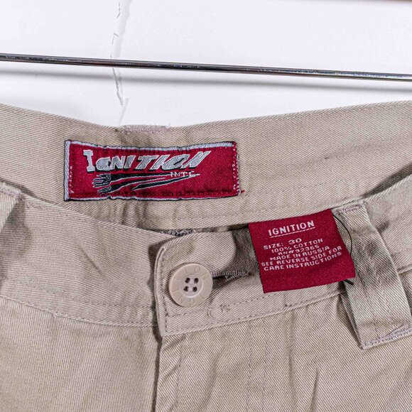 Ignition Embroidered Baggy Cargo Shorts Y2K 30 Hipster Skate Hip Hop Please mak - Picture 5 of 8